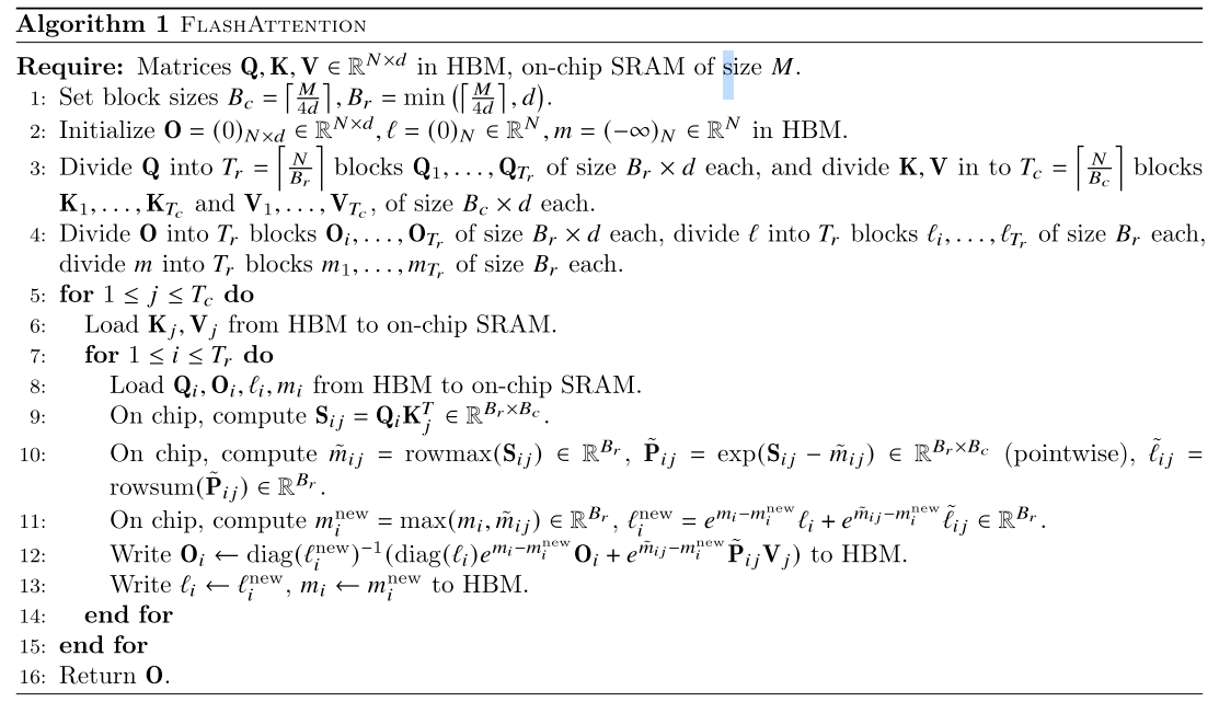FlashAttention algorithm