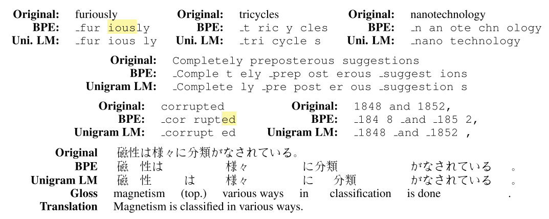Unigram vs BPE tokenization evaluation